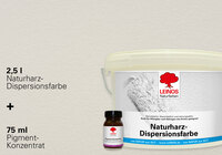LEINOS Set Wandfarbe - 2,5l Naturharz-Dispersionsfarbe 660 + 75ml Pigment-Konzentrat 668.313 Ocker-Rostbraun