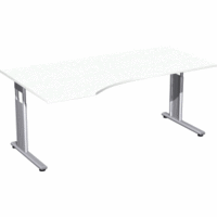 Schreibtisch Flex links S-617306-WS C-Fuß weiß/silber