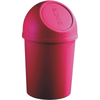 Abfallbehälter 13l Kunststoff mit Push-Deckel rot