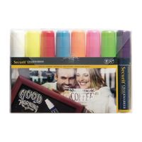 Securit Liquid Chalk Marker Pens - Wide Square Point 7X15mm Set of 8