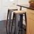 Bolero Bistro High Stools in Gun Metal with Wooden Seat Pad - Pack of 4
