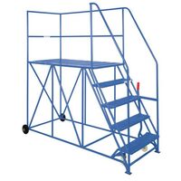 Single sided steel mobile access platforms - Blue, 10 treads