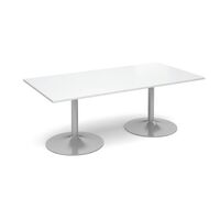 Modular boardroom meeting room table with trumpet base - Rectangular