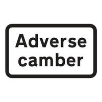 Adverse camber supplementary road sign