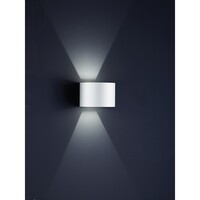 LED Außenwandleuchte SIRI 44-R, IP54, rund, Up/Down, verstellbar, 7W 3000K 390lm, CRi >90, dimmbar, mattweiß