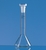 50ml Fiole jaugée trapézoïdale en verre boro 3.3 classe A graduations bleues