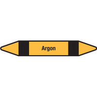 Aufkleber Argon, gelb / schwarz, Folie, selbstklebend, 156 x 26 x 0,1 mm, DIN 2403, G502