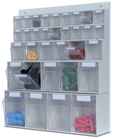 MultiStore wall set, 33 transparent bins