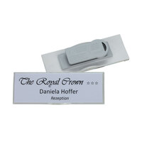 Pin Badge / Identification Badge / Name Badge "Podio Paper slim" | white with magnet "Premium" - extra strong