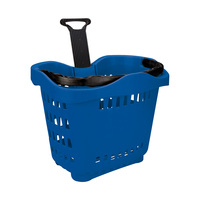 Roller Basket "TL-1", 55 liter Shopping Basket, for pulling and carrying | blue similar to PMS 293 C