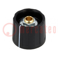 Knob; with pointer; ABS; Øshaft: 4mm; Ø20x15.5mm; black; A2620