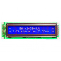 Pantalla: LCD; alfanumérico; STN Negative; 24x2; azul; 118x36mm