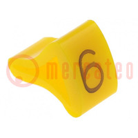 Markers; Marking: 6; 6÷10.5mm; H: 16mm; A: 10mm; -30÷100°C; leaded