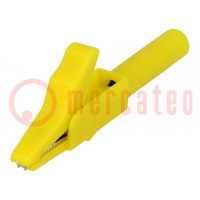 Morsetto a coccodrillo; 15A; giallo; Gamma serraggio: max.12mm