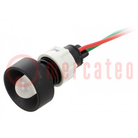 Spia: LED; concava; bianco; 24VDC; 24VAC; Ø13mm; IP40; plastica