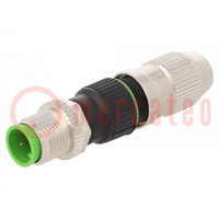 Plug; M12; PIN: 4; male; A code-DeviceNet / CANopen; for cable; IDC