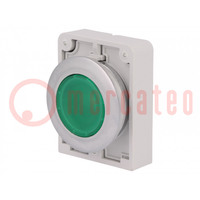 Switch: push-button; 30mm; Stabl.pos: 1; green; M22-FLED,M22-LED
