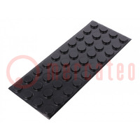 Self-adhesive foot; H: 4.1mm; black; polyurethane; Dim: Ø19.1mm