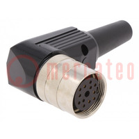 Connector: M16; plug; female; soldering; for cable; PIN: 12; 3A; 60V