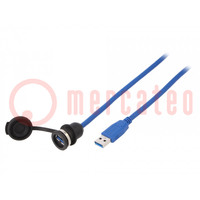 Adapter cable; USB 3.0,with cap; USB A socket,USB A plug; 1310