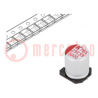 Condensator: polymeer; low ESR; 1000uF; 2,5VDC; ESR: 12mΩ; SMD; ±20%