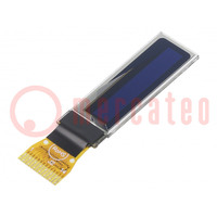 Display: OLED; grafisch; 0,84"; 96x16; Afm: 29,1x9,2x1,3mm; wit