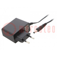 Power supply: switching; mains,plug; 9VDC; 1A; 9W; Plug: EU; 81.34%