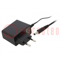 Power supply: switching; mains,plug; 9VDC; 1A; 9W; Plug: EU; 81.34%