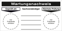 Modellbeispiel: Grundplakette, Wartungsnachweis (Art. 21.0938)