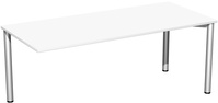 SoftForm-Verkettungs-Schreibtisch, Weiß, Gestell in alusilber. HxBxT 720 x 1800 x 800 mm | TP0458-01