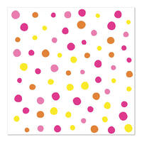 30 Servietten, 3-lagig 1/4-Falz 33 cm x 33 cm pink "Colourful Dots". Material: Tissue. Farbe: pink