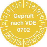 Prüfplakette,Doku-Folie, Geprüft nach VDE 0702, 500 STK/Rolle, 3,0 cm Version: 26-31 - Prüfplakette VDE 0702 26-31