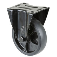 Bockrolle Gabel aus Stahlblech, Radkörper: Kunststoff schwarz, Rollenlager, Tragfähigkeit: 120 kg, Durchmesser: 125 mm