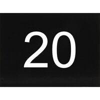 Produktbild zu Targhetta numerica autoadesiva, 40 x 30 mm, tipo 20, plastica nero lucido