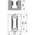 Skizze zu HELM Design Neapel Set ferramenta vetro largh.batt. 900-1050 mm parete inox