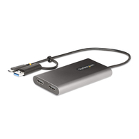 StarTech.com Adaptateur USB-C vers Double HDMI - USB-C ou A vers 2x HDMI - 4K 60Hz - 100W Power Delivery Pass-Through - Adaptateur Vidéo avec Câble Intégré de 30cm - Convertisse...