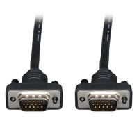 Tripp Lite P502-003-SM Low-Profile VGA High-Resolution RGB Coaxial Cable (HD15 M/M), 3 ft. (0.91 m)