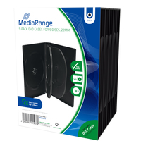 MediaRange BOX35-5 funda para discos ópticos Funda de DVD 5 discos Negro