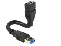 DeLOCK 0.15m 2xUSB3.0-A USB cable USB 3.2 Gen 1 (3.1 Gen 1) USB A Black