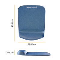 Fellowes Mouse Mat Wrist Support - PlushTouch Mouse Pad with Non Slip Rubber Base & Antibacterial Protection - Ergonomic Mouse Mat for Computer, Laptop, Home Office Use - Blue
