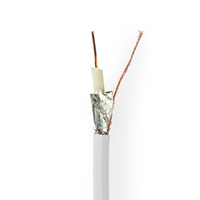 Nedis CSBR4010WT1000 câble coaxial RG-6 100 m Blanc