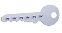Zeller Present Schlüsselleiste Schlüssel Metall lackiert 6 Haken 35x4x12cm alugrau