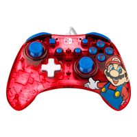 PDP Rock Candy: Mario Punch Rood, Doorschijnend USB Gamepad Analoog/digitaal Nintendo Switch, Nintendo Switch Lite, Nintendo Switch OLED