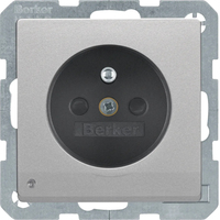 Berker Steckdose mit Schutzkontaktstift und LED-Orientierungslicht Q.x alu samt, lack.