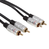 Stereo Tulp Kabel - Verguld - Premium - 5 meter - Zwart