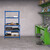 Relaxdays Schwerlastregal, mit Werkbank, Traglast 900 kg, 5 Ebenen, zum Stecken, Keller, 180x100x60 cm, Stahl, MDF, blau