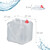Relaxdays faltbarer Wasserkanister, 4er Set, 20 l, Wasserbehälter mit Zapfhahn & Tragegurt, BPA-frei, transparent/rot