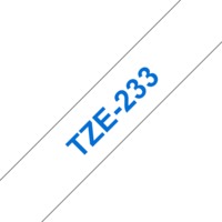 BROTHER szalag TZe-233, Fehér alapon Kék, Laminált, 12mm 0.47", 8 méter