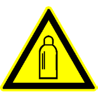 Warnschild ''Warnung vor Gasflaschen, d 200 mm, Folie