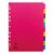 Concord Bright Subject Dividers 10-Part Card Multipunched 160gsm A4 Assorted Ref 50899